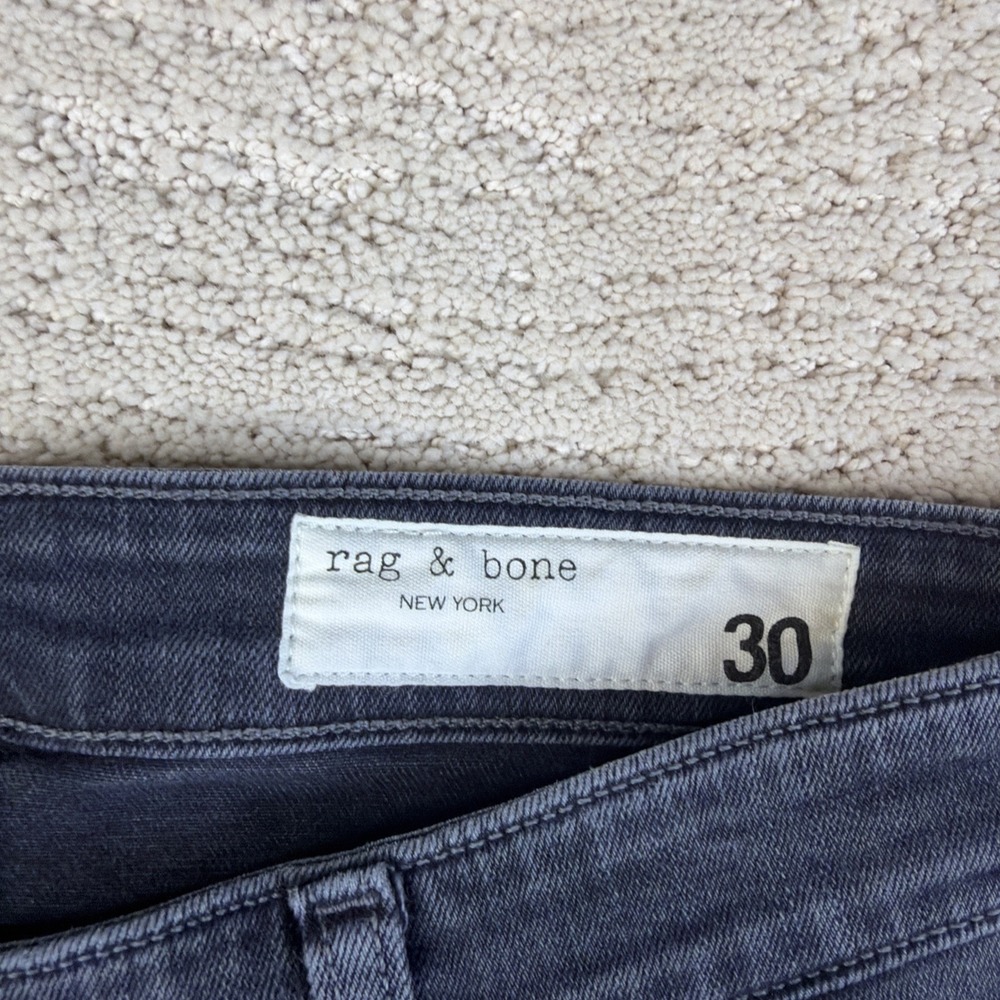 Women's Rag & Bone Size 30 Nina High Rise Ankle Cigar‎ Black Denim Jeans - Picture 6 of 9